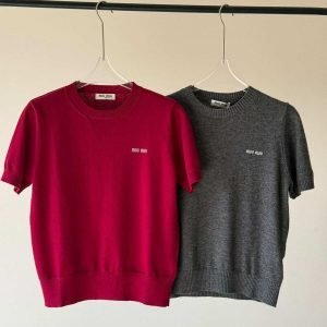 Miu Miu Short Sleeve Viscose Sweater
