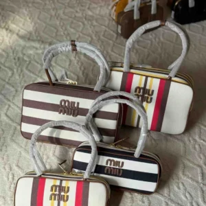 Miu Miu Canvas and Leather Beau Bag