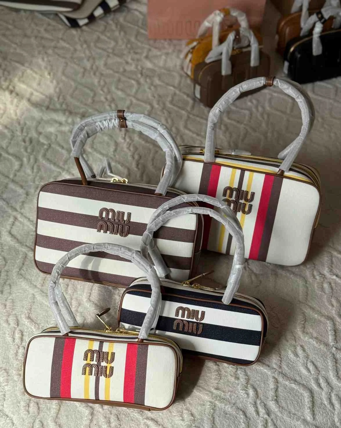 Miu Miu Canvas and Leather Beau Bag